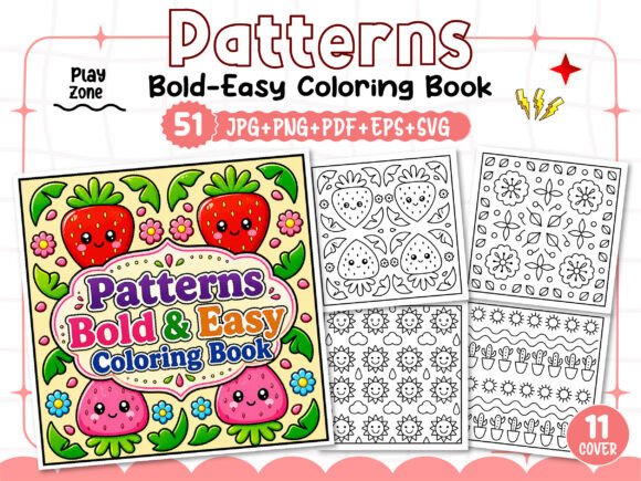 Download Patterns Bold &amp; Easy Coloring Book Pages - Premium Resources