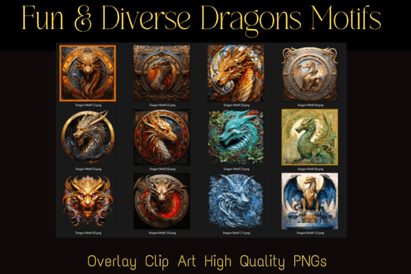 Download Brilliant Dragon Motif Overlay PNGs - Motif Collection