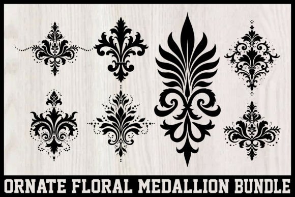 Download Elegant Baroque Floral Damask Motif Vect - Motif Collection
