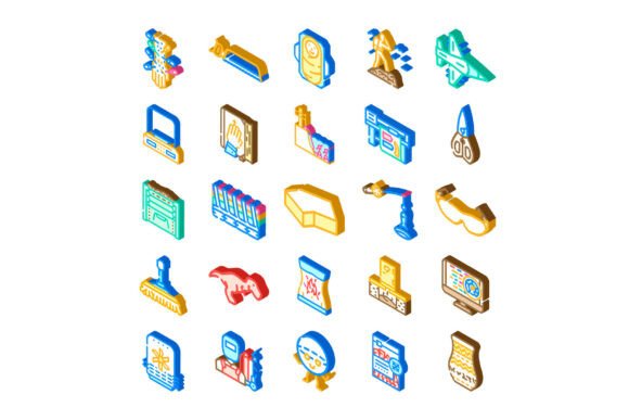 Download Collection of Isometric Craft Supplies a - Collection Collection
