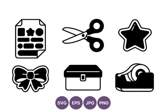 Download Craft Supplies Black White Vector Icons - Icons Collection