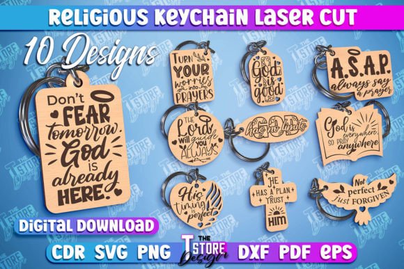 Download Religious Keychain Laser Design Bundle - Laser design Collection